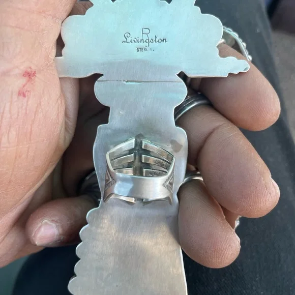 Vintage Navajo ring kachina dancer ring sterling SZ 7.5 - Picture 2 of 9